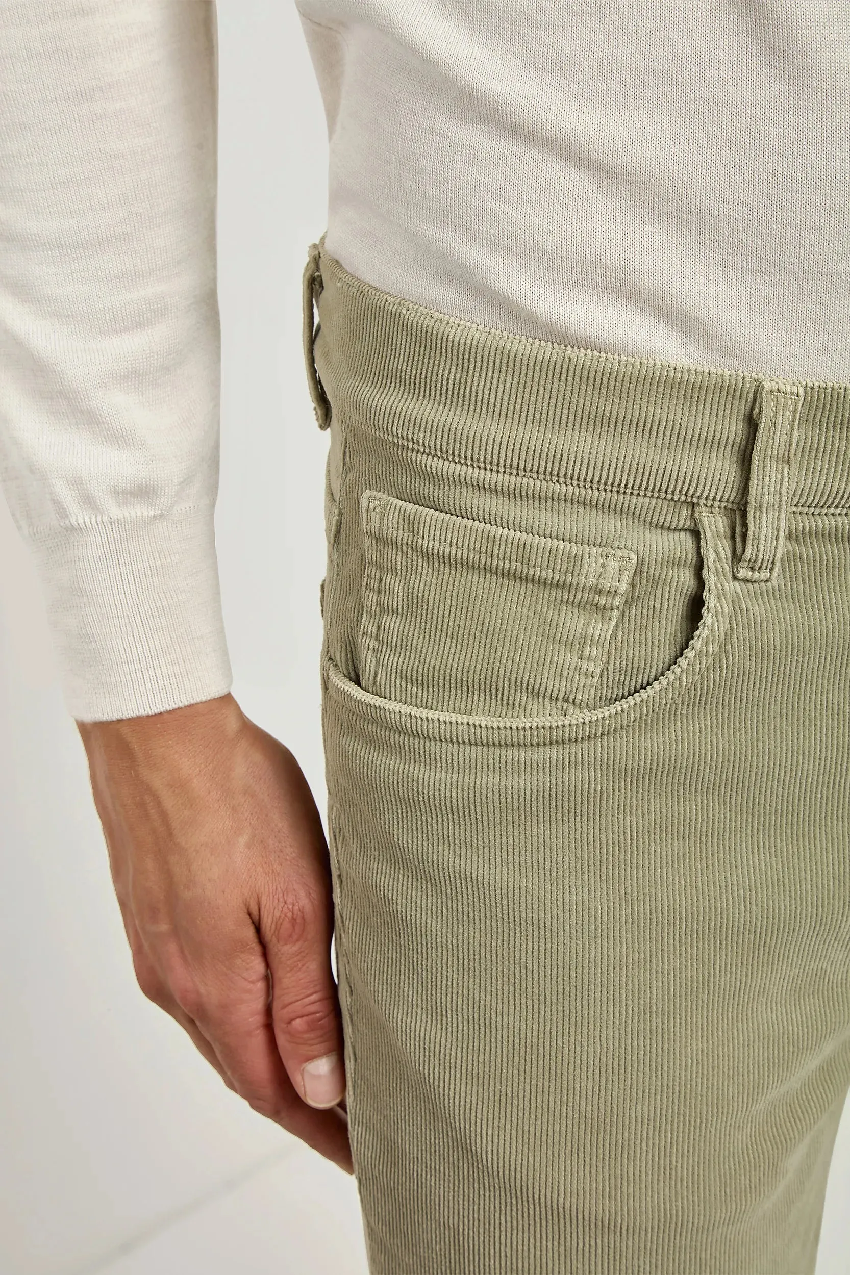 Sage corduroy 5 Pocket - Made in Italy sold by Pini Parma product image thumbnail 3