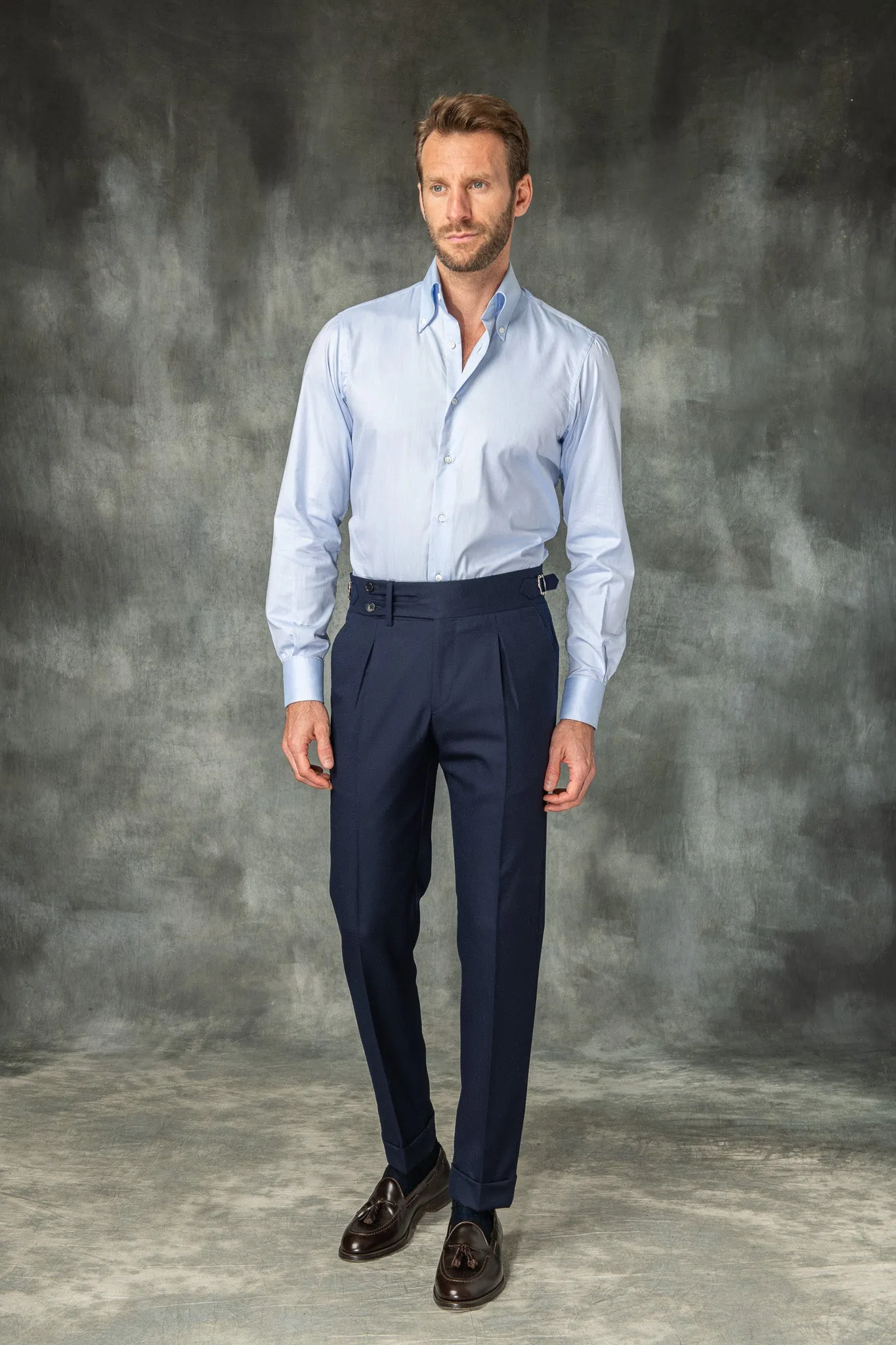 Blue flannel Limited Edition trousers - Made in Italy sold by Pini Parma product image thumbnail 3