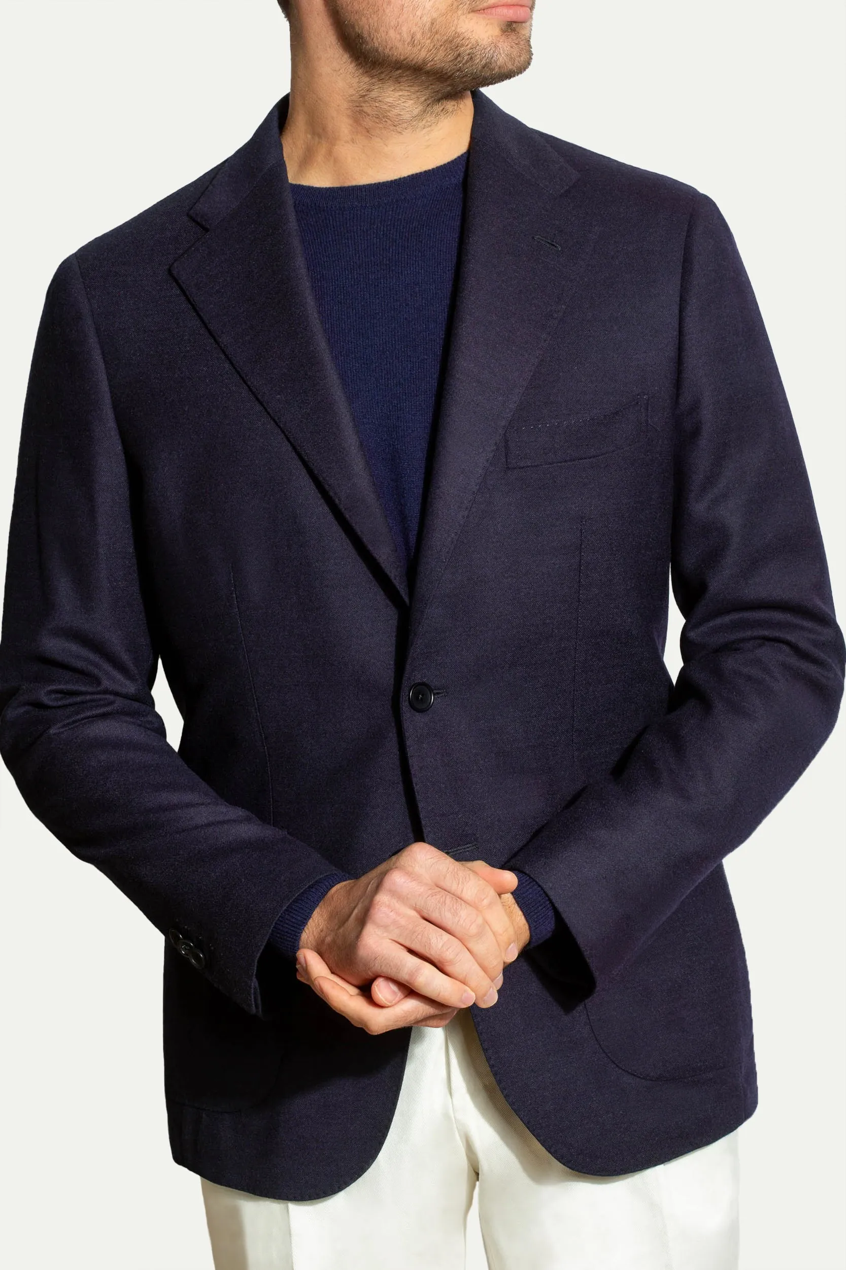 Blue jacket in Loro Piana stretch wool - Made in Italy sold by Pini Parma product image thumbnail 4