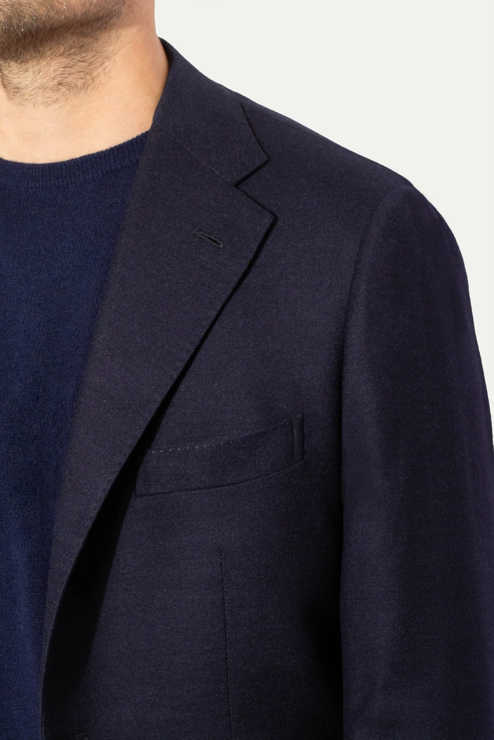 Blue jacket in Loro Piana stretch wool - Made in Italy sold by Pini Parma product image thumbnail 2