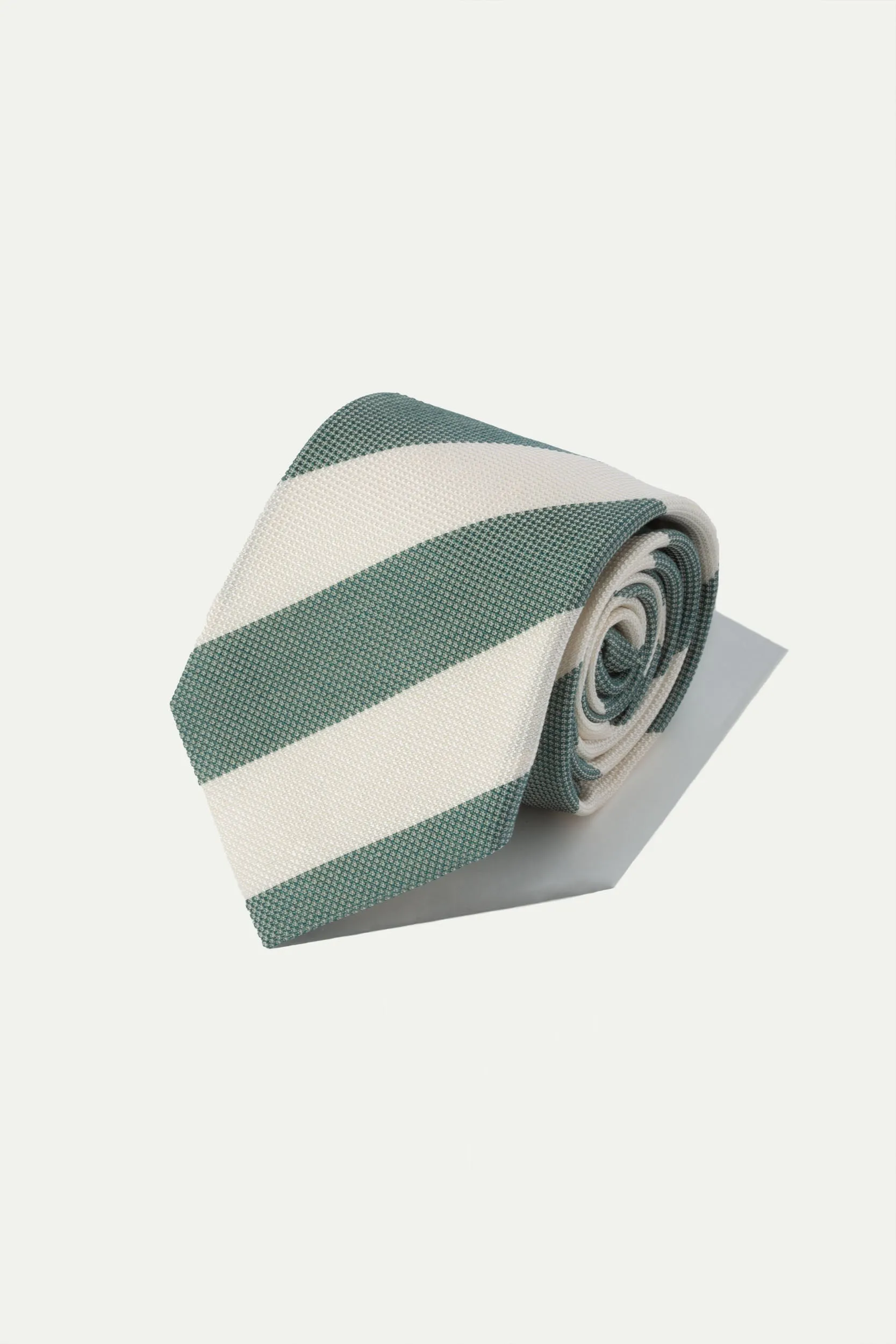 Green striped silk tie - Made In Italy sold by Pini Parma