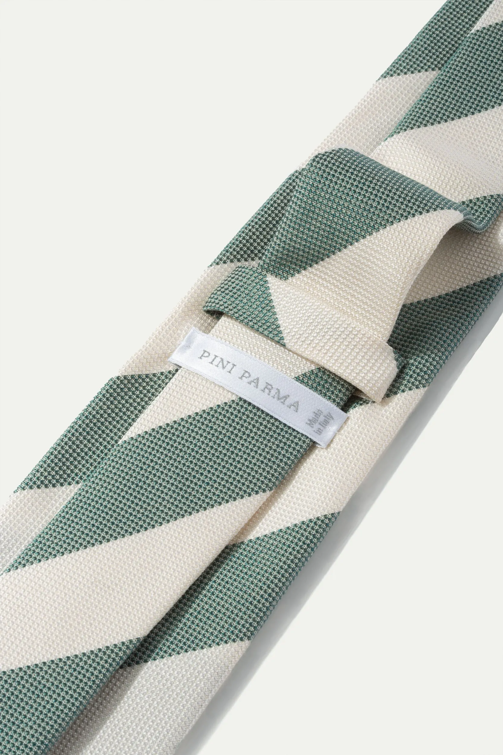 Green striped silk tie - Made In Italy sold by Pini Parma product image thumbnail 2