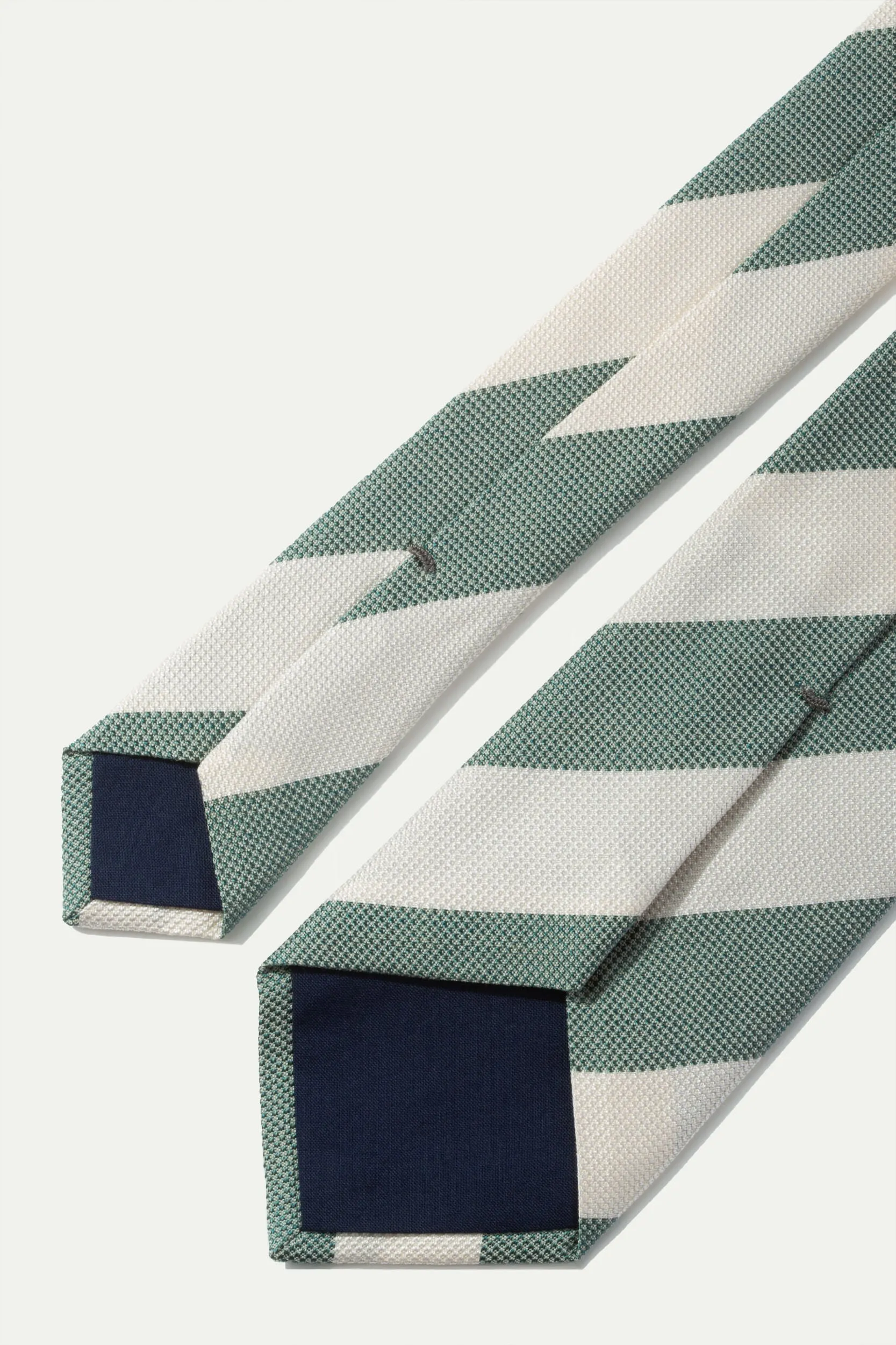 Green striped silk tie - Made In Italy sold by Pini Parma product image thumbnail 3