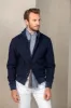 Blue Super 180's wool flannel bomber jacket – Made in Italy sold by Pini Parma