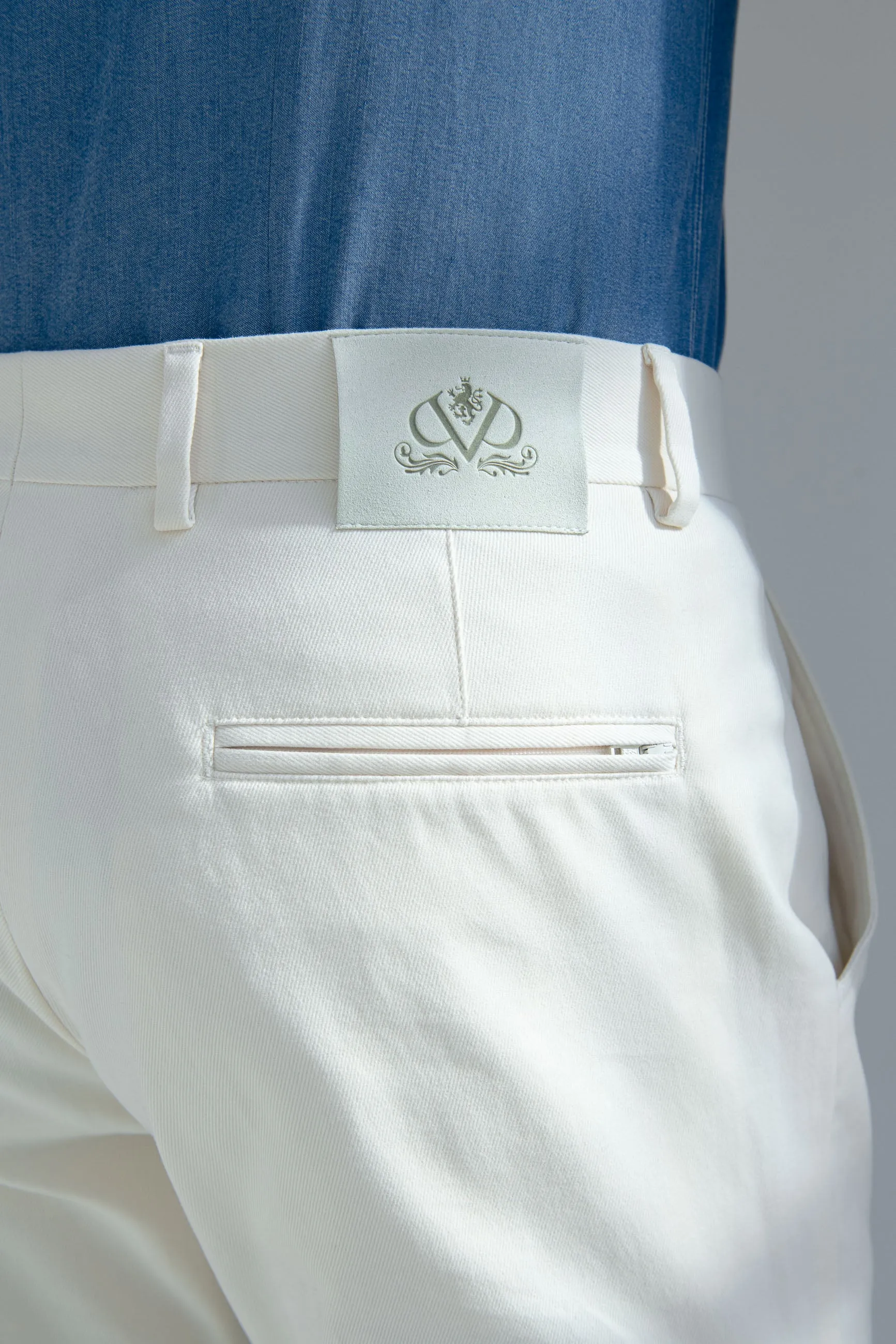 Off-white cotton and cashmere Garda trousers - Made in Italy sold by Pini Parma product image thumbnail 4