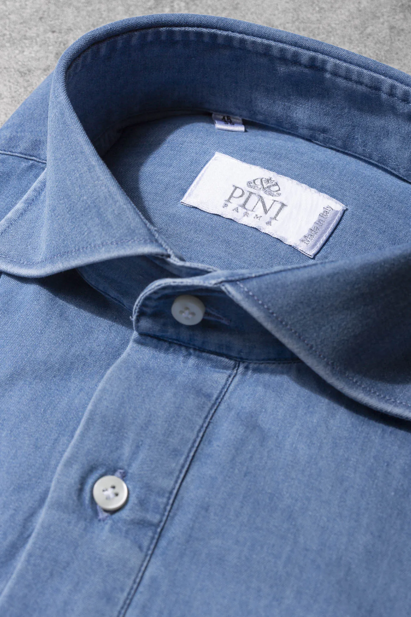 Light blue denim popover shirt - Made in Italy sold by Pini Parma product image thumbnail 5