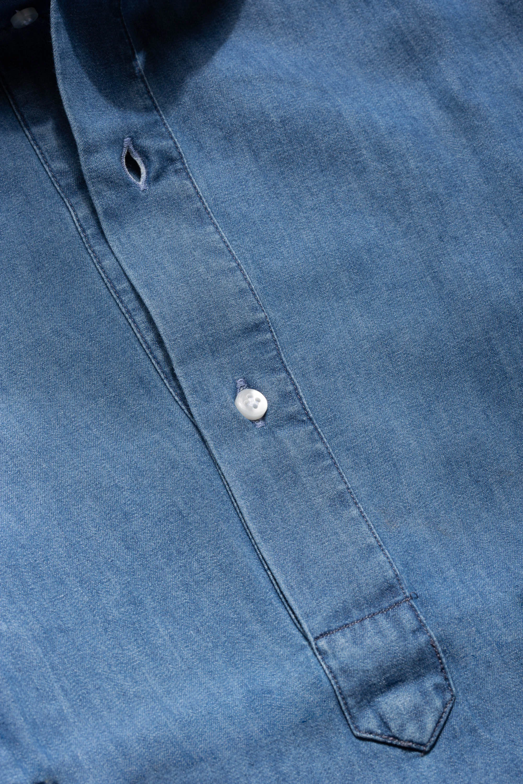 Light blue denim popover shirt - Made in Italy sold by Pini Parma product image thumbnail 3
