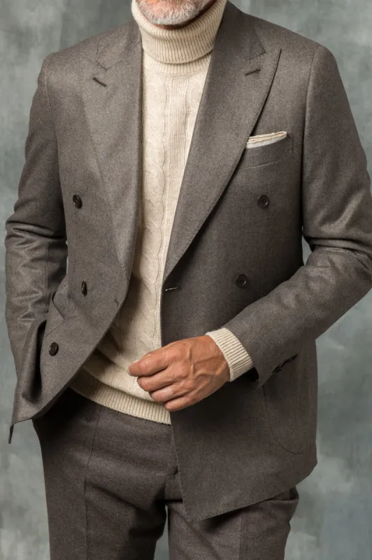 Brown double breasted suit - Made in Italy sold by Pini Parma