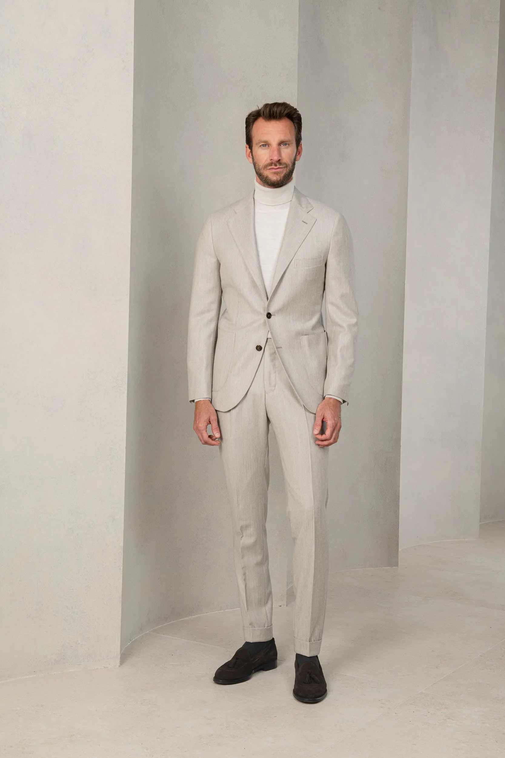 Beige herringbone suit - Made in Italy sold by Pini Parma product image thumbnail 2