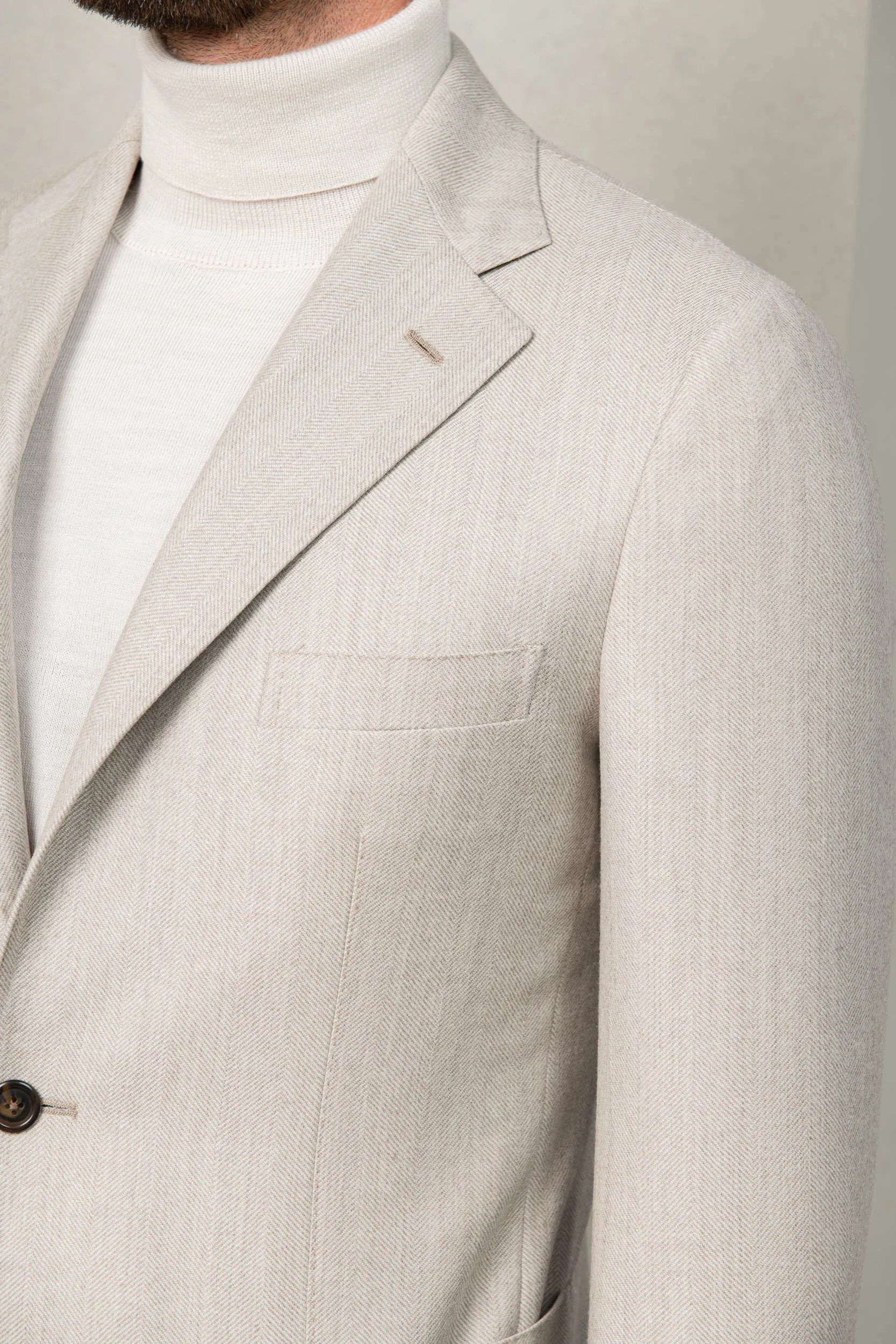 Beige herringbone suit - Made in Italy sold by Pini Parma product image thumbnail 3