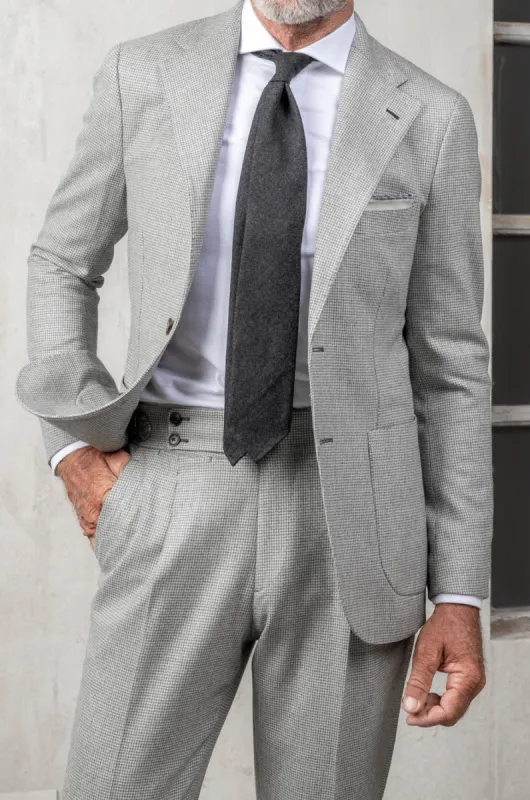 Light grey houndstooth suit - Made in Italy sold by Pini Parma