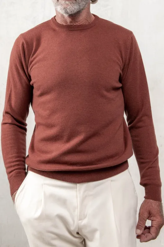 Rusty cashmere round neck – Made in Italy sold by Pini Parma