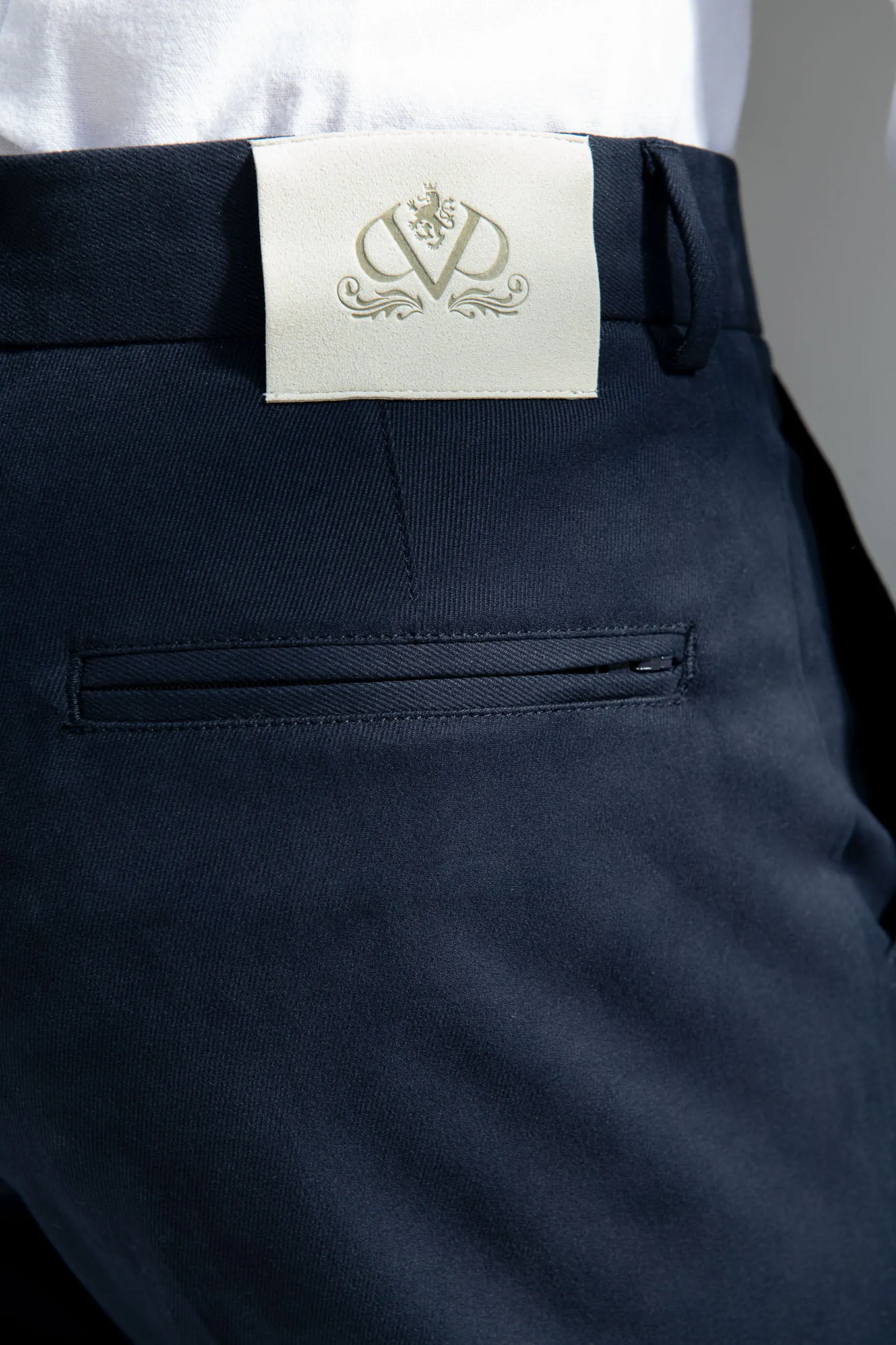 Blue cotton and cashmere Garda trousers - Made in Italy sold by Pini Parma product image thumbnail 4