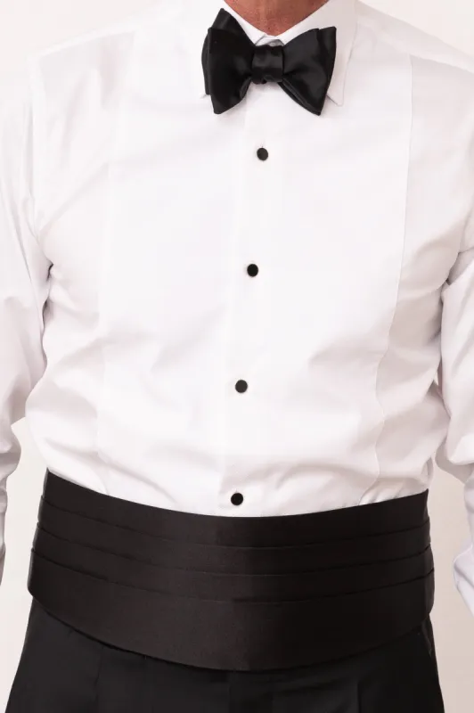 White tuxedo piqué BIB front Shirt - Made in Italy sold by Pini Parma