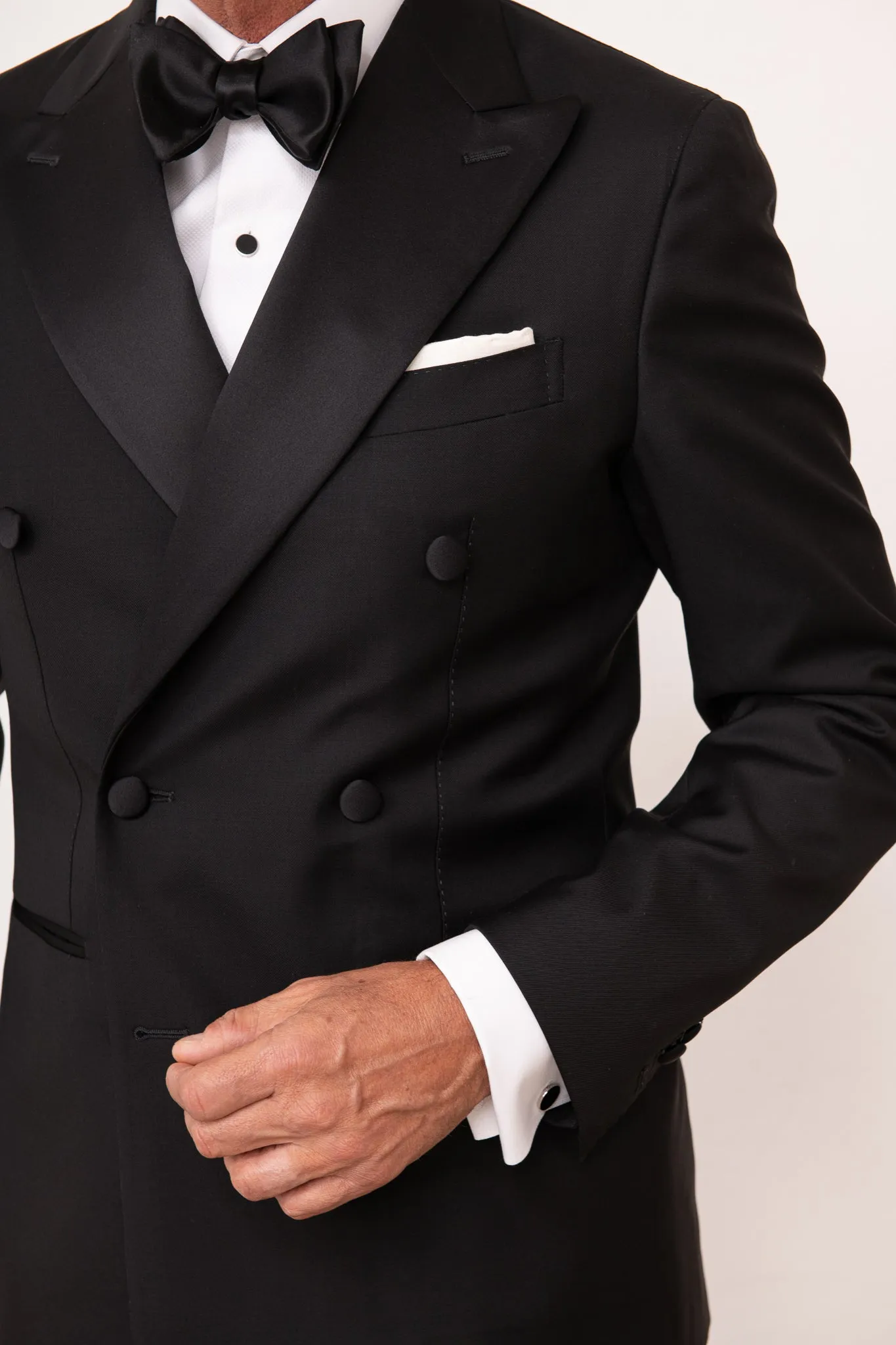 White tuxedo piqué BIB front Shirt - Made in Italy sold by Pini Parma product image thumbnail 3