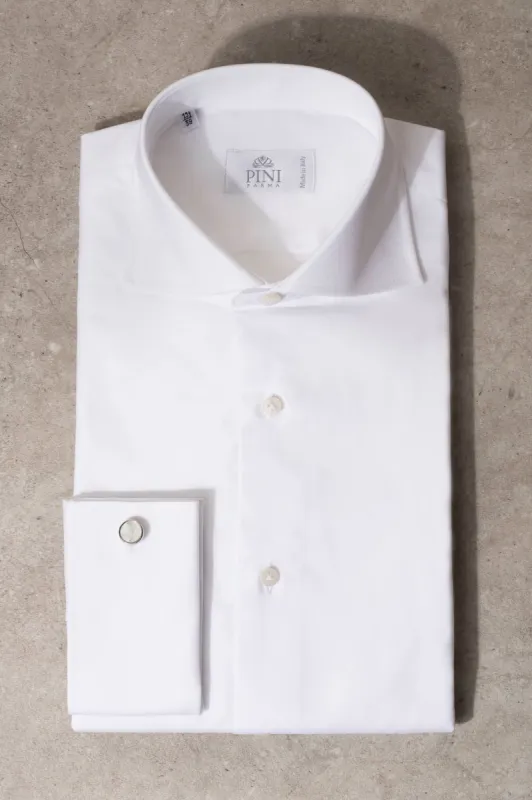 White Shirt with double cuff - Made In Italy sold by Pini Parma