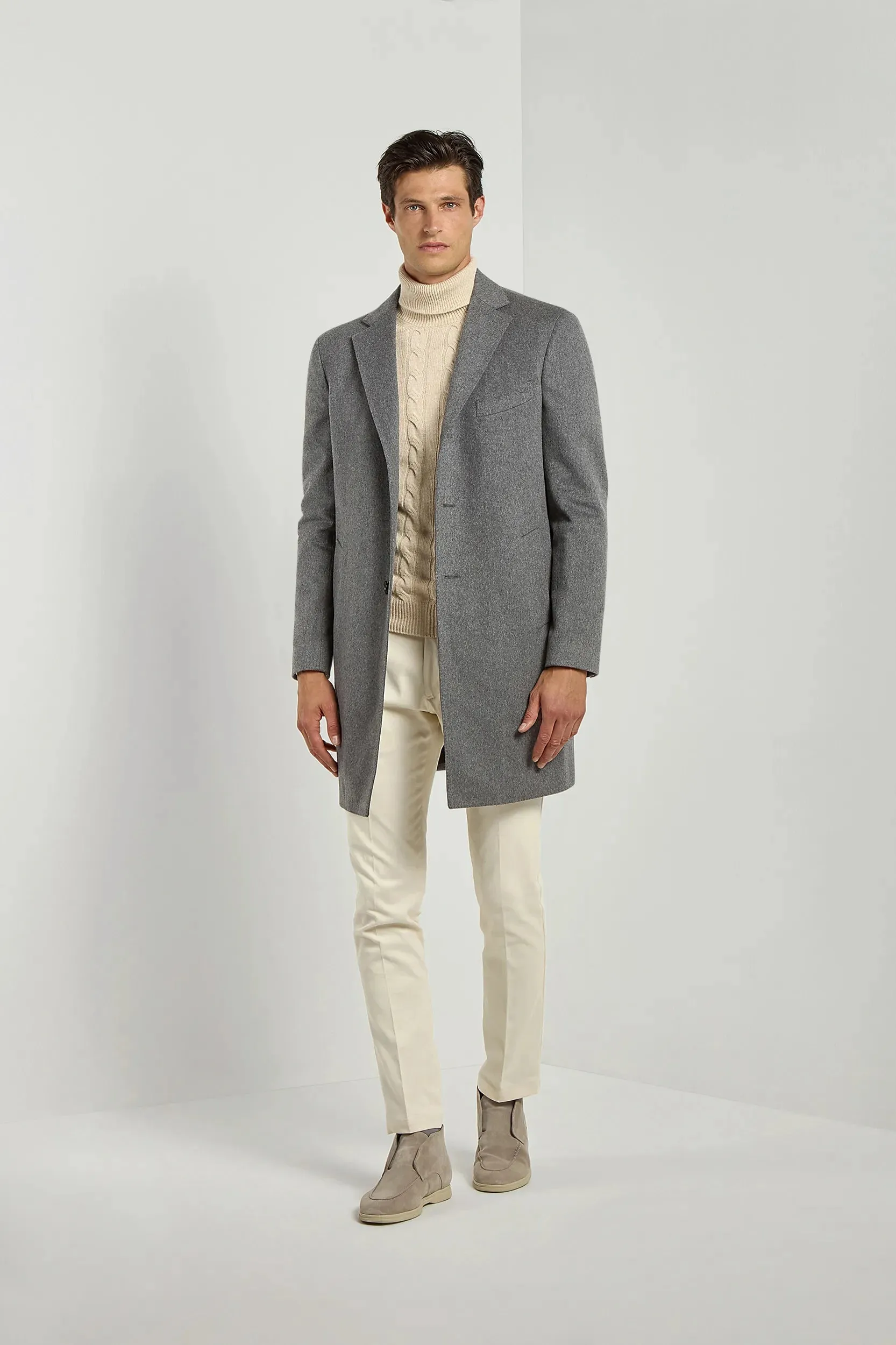 Grey overcoat - Made in Italy sold by Pini Parma