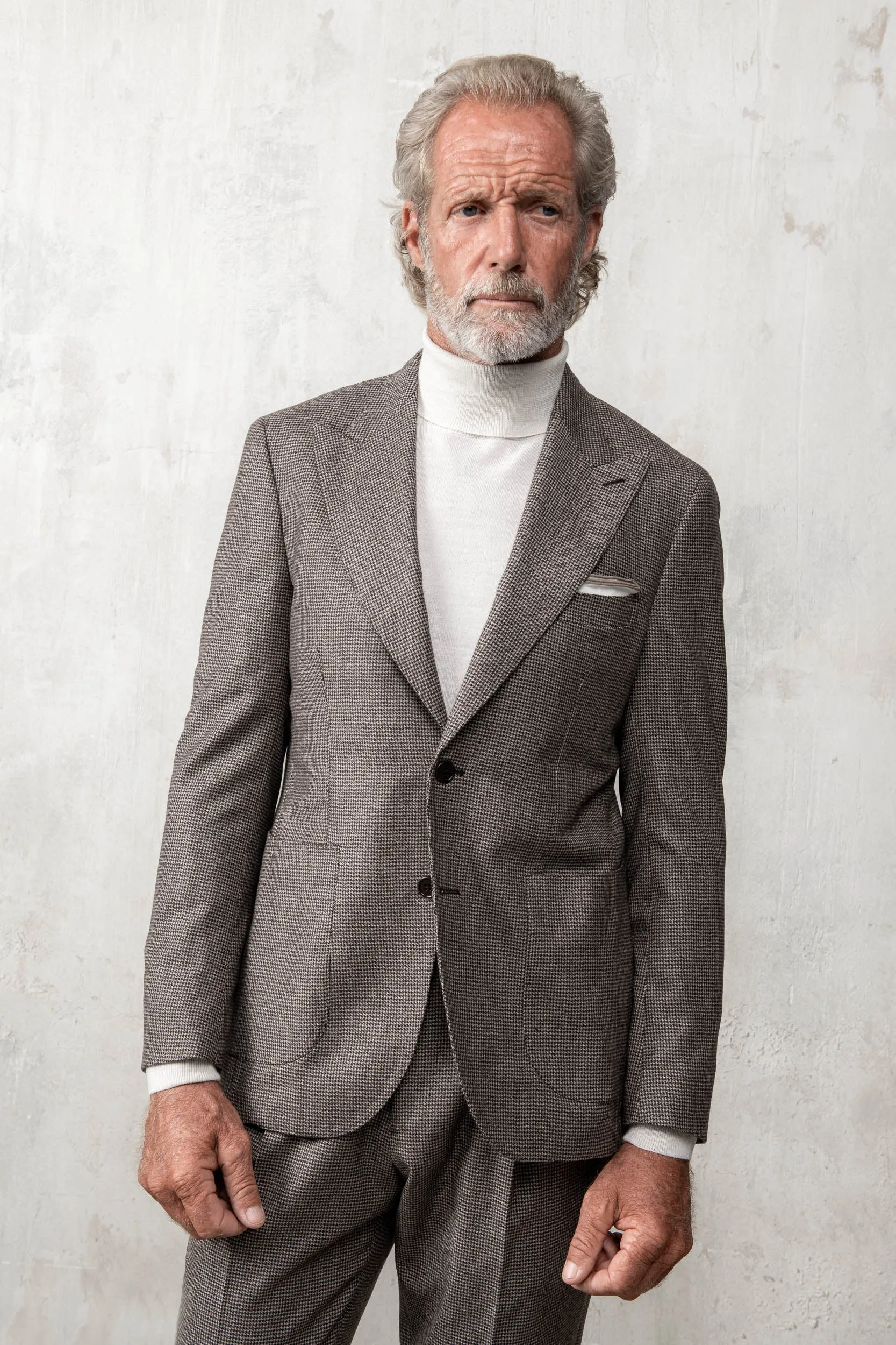 Brown houndstooth suit "Soragna Capsule Collection" - Made in Italy sold by Pini Parma product image thumbnail 4