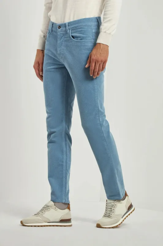 Light blue corduroy 5 Pocket - Made in Italy sold by Pini Parma