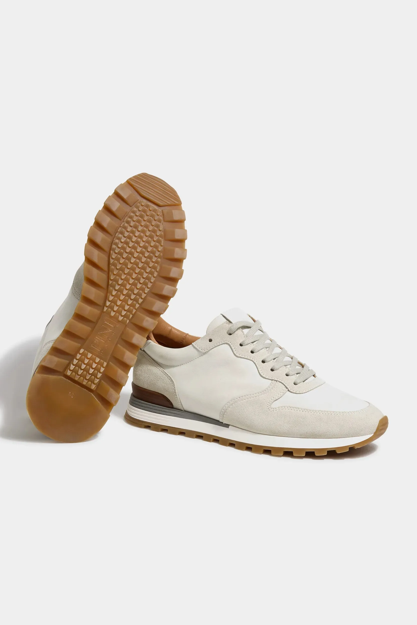 Off-white nabuk and suede runners - Made In Italy sold by Pini Parma product image thumbnail 5