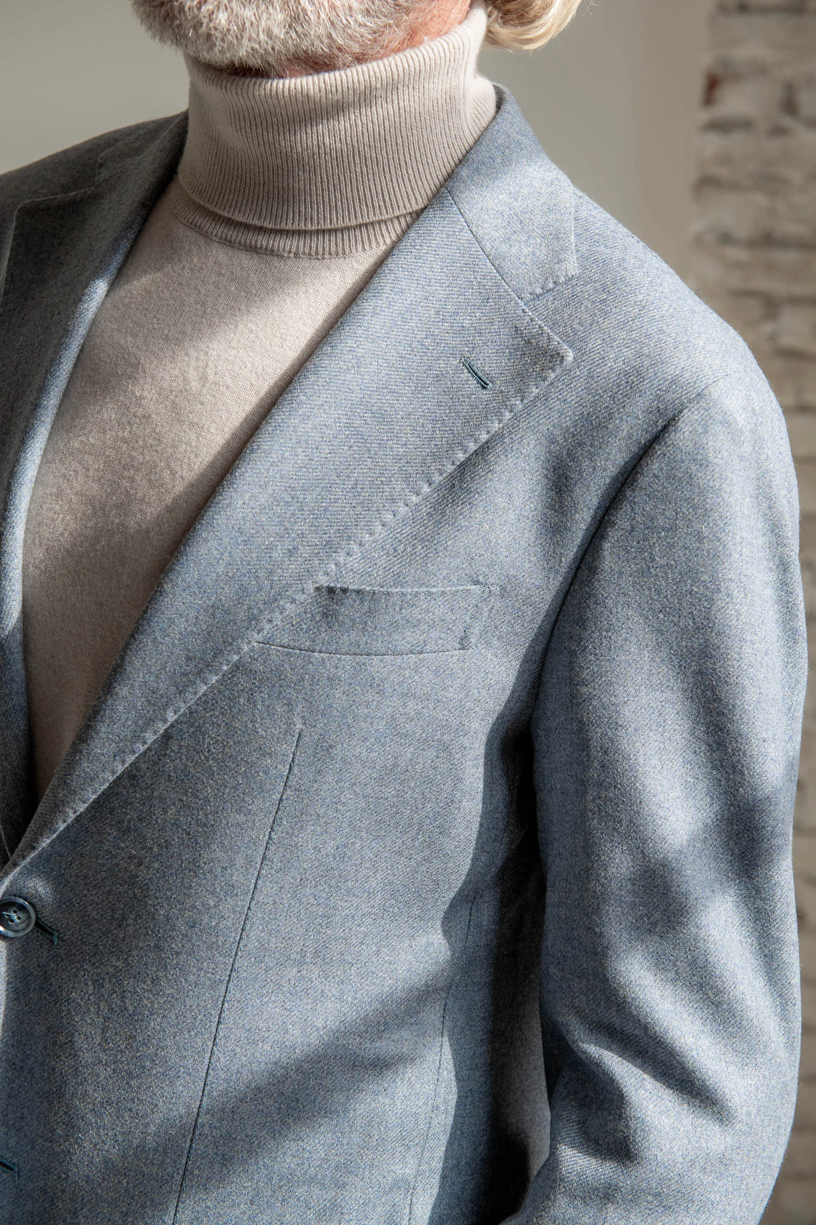 Light blue jacket in Loro Piana wool and cashmere - Made in Italy sold by Pini Parma product image thumbnail 2