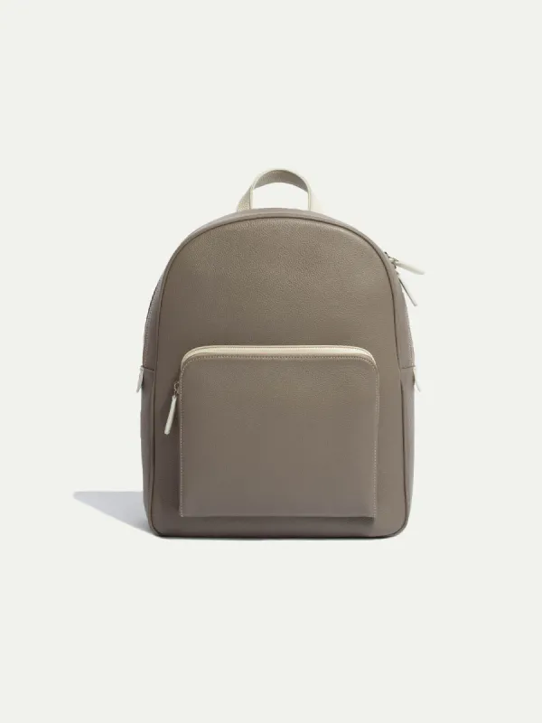 Taupe leather backpack - Made in Italy sold by Pini Parma