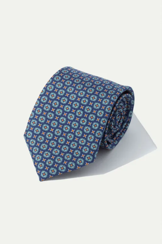 Blue and green light silk tie - Made In Italy sold by Pini Parma