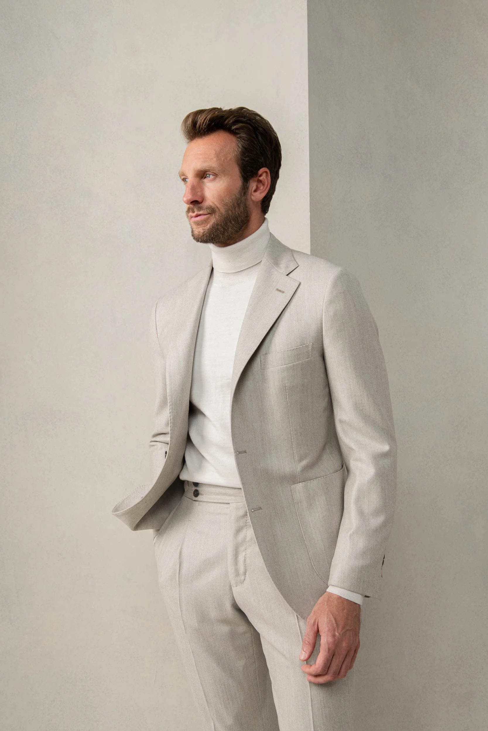 Cream Merino Turtleneck – Made in Italy sold by Pini Parma product image thumbnail 3