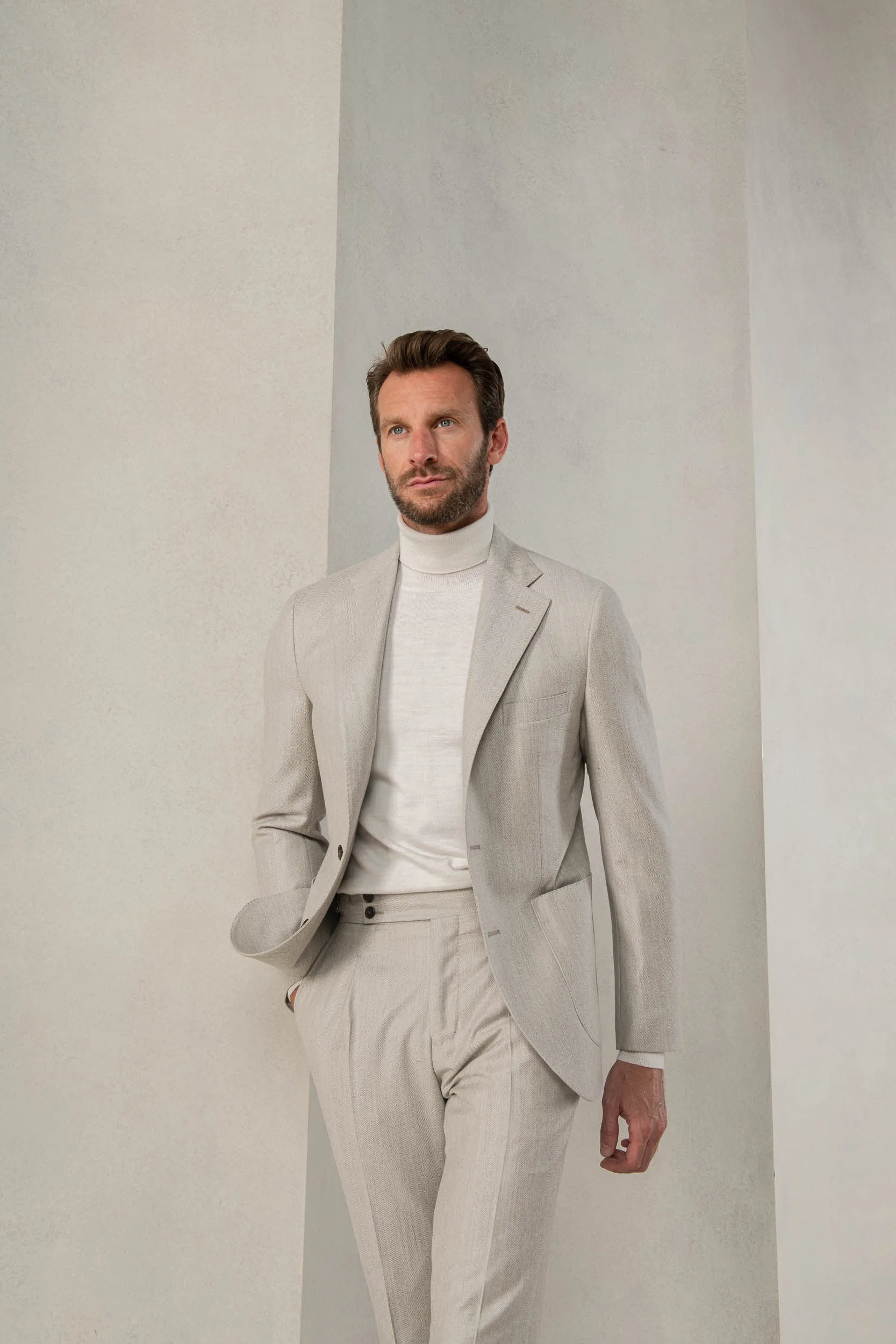 Cream Merino Turtleneck – Made in Italy sold by Pini Parma product image thumbnail 4