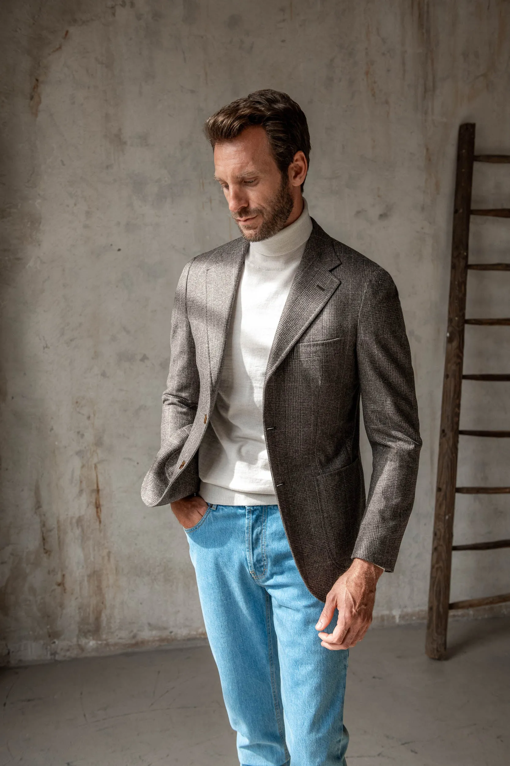 Cream Merino Turtleneck – Made in Italy sold by Pini Parma