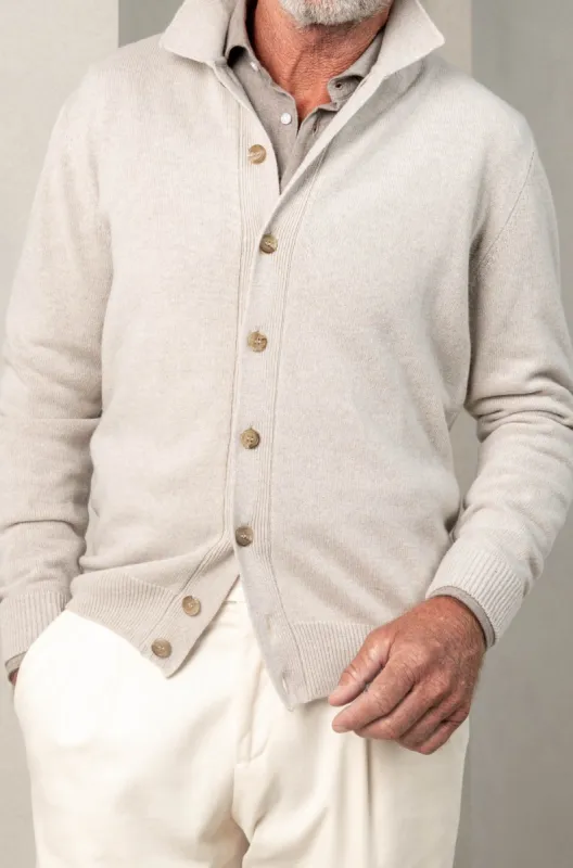 Beige Cardigan – Made in Italy sold by Pini Parma