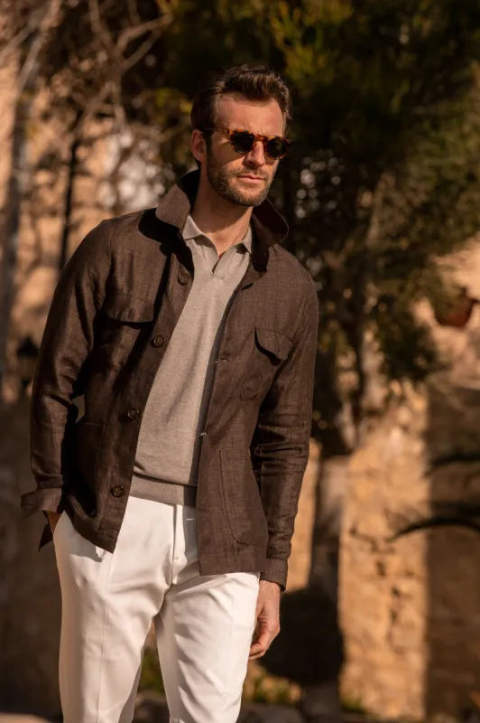 Brown Safari Jacket – Made in Italy sold by Pini Parma