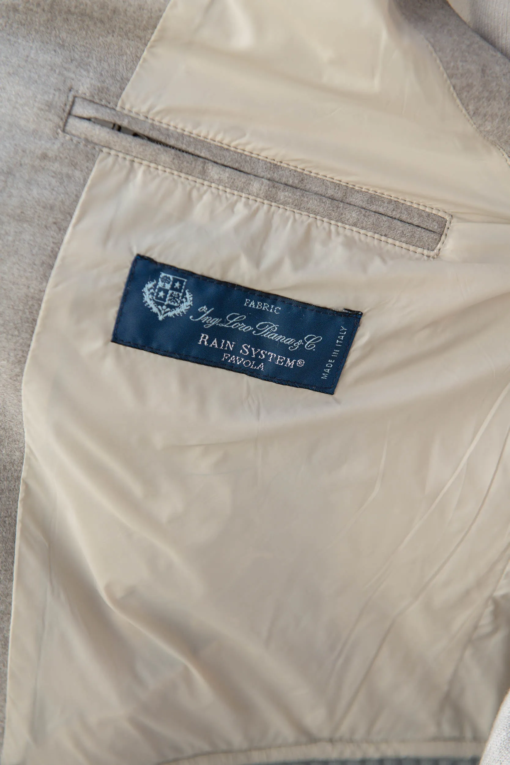 Taupe vest with zip in Loro Piana wool with Rain System®– Made in Italy sold by Pini Parma product image thumbnail 5