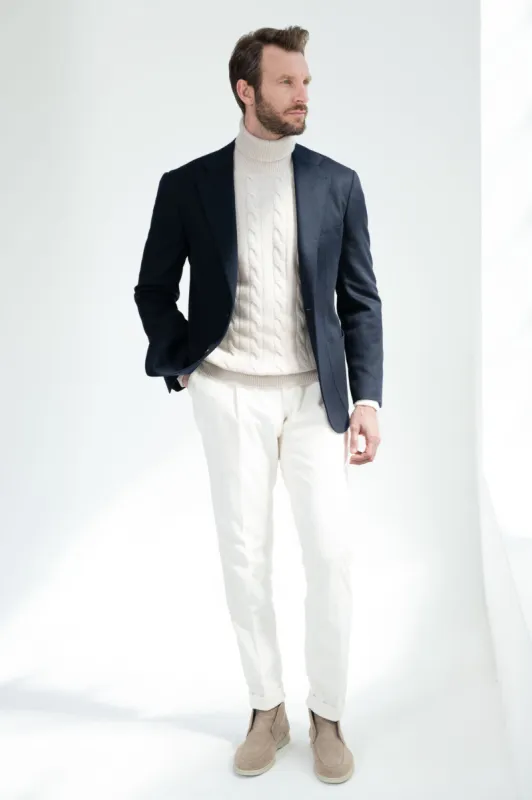 Blue jacket in cashmere - Made in Italy sold by Pini Parma