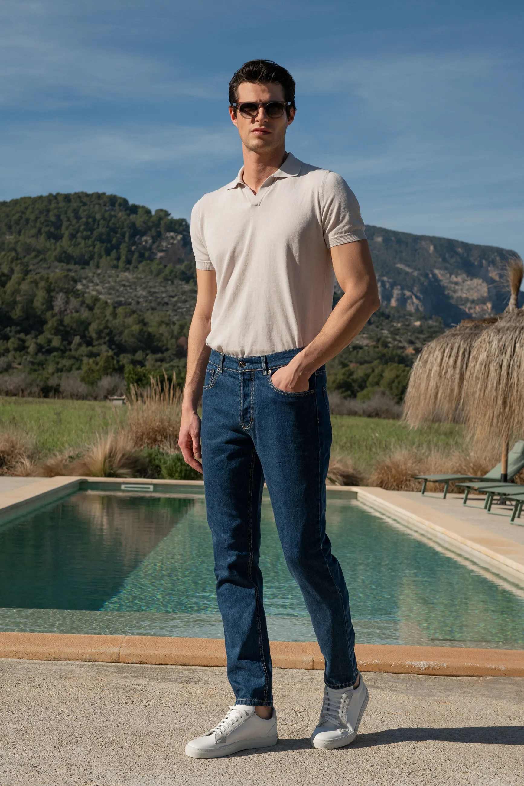 Mid-blue jeans - Candiani cotton - Made in Italy sold by Pini Parma product image thumbnail 3