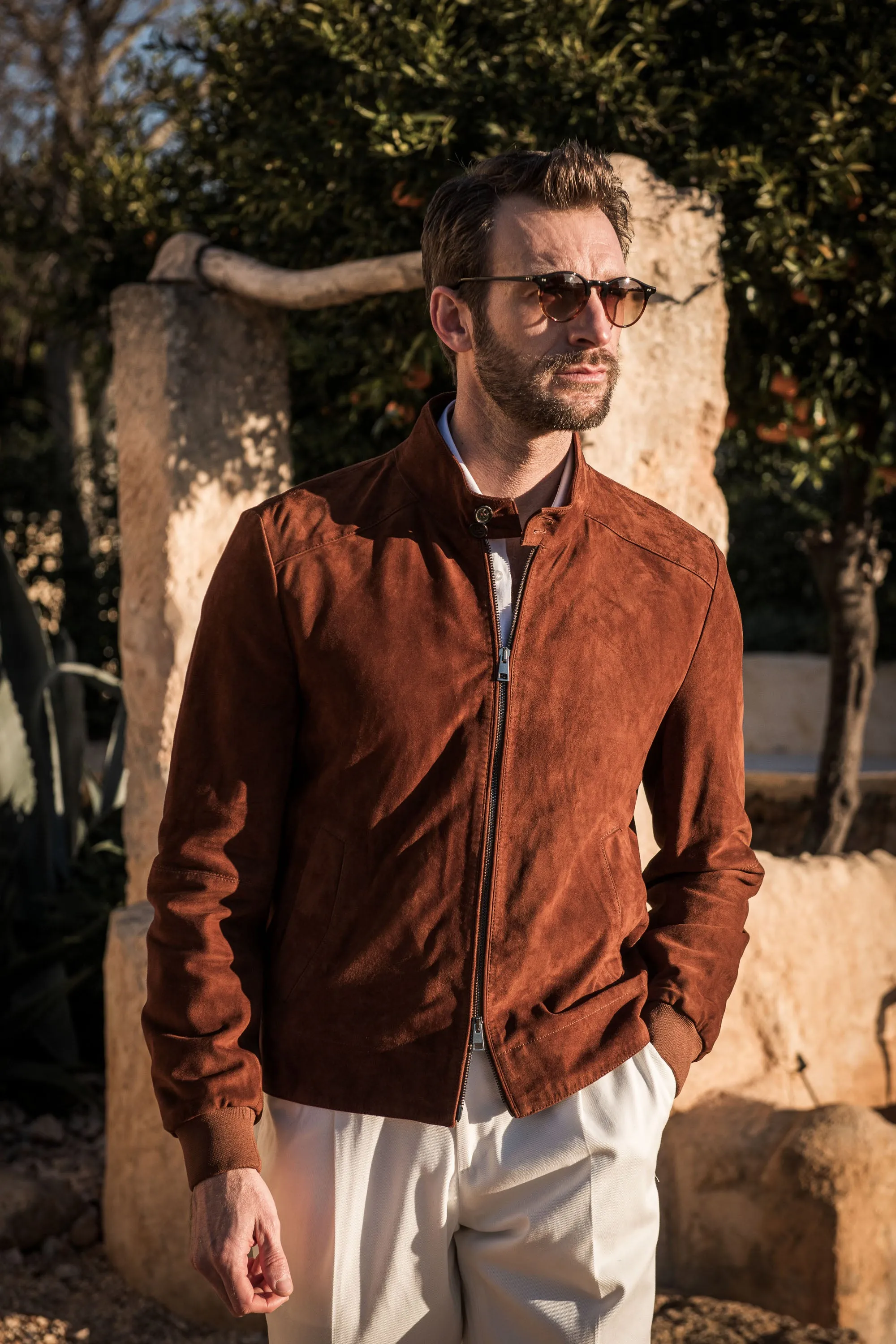 Rusty soft suede jacket – Made in Italy sold by Pini Parma