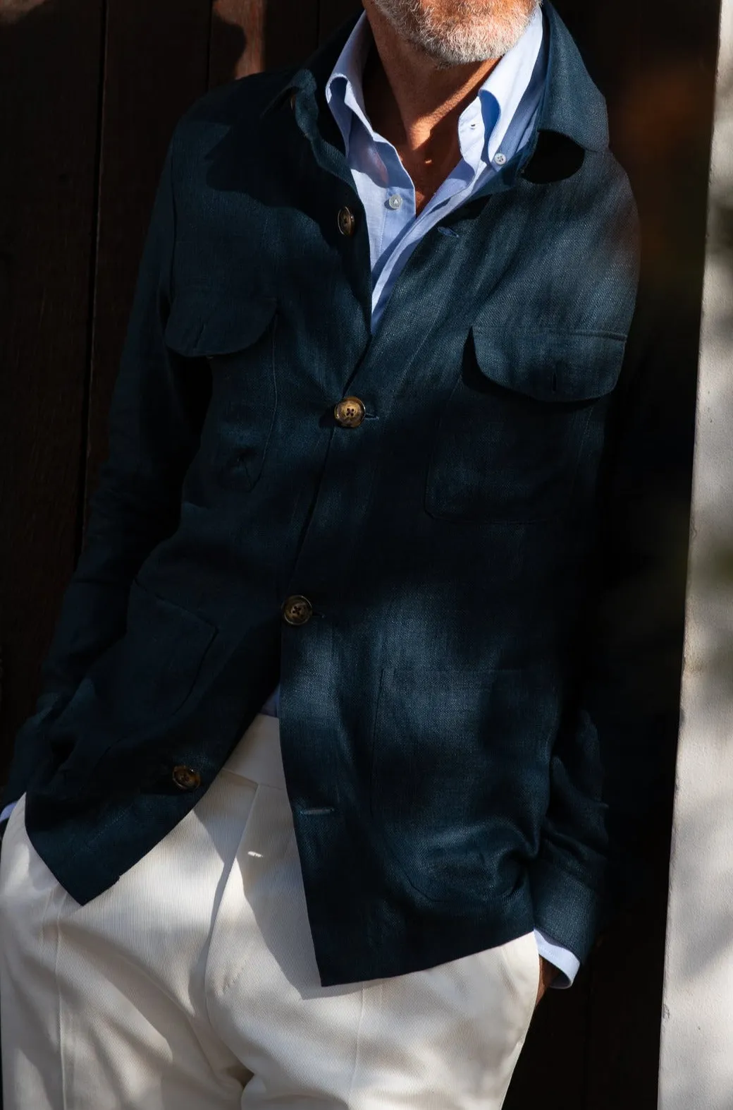 Petrol Safari Jacket – Made in Italy sold by Pini Parma