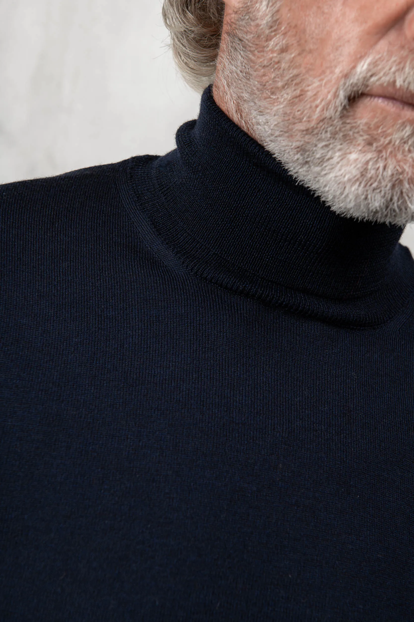 Blue Merino Turtleneck – Made in Italy sold by Pini Parma product image thumbnail 2