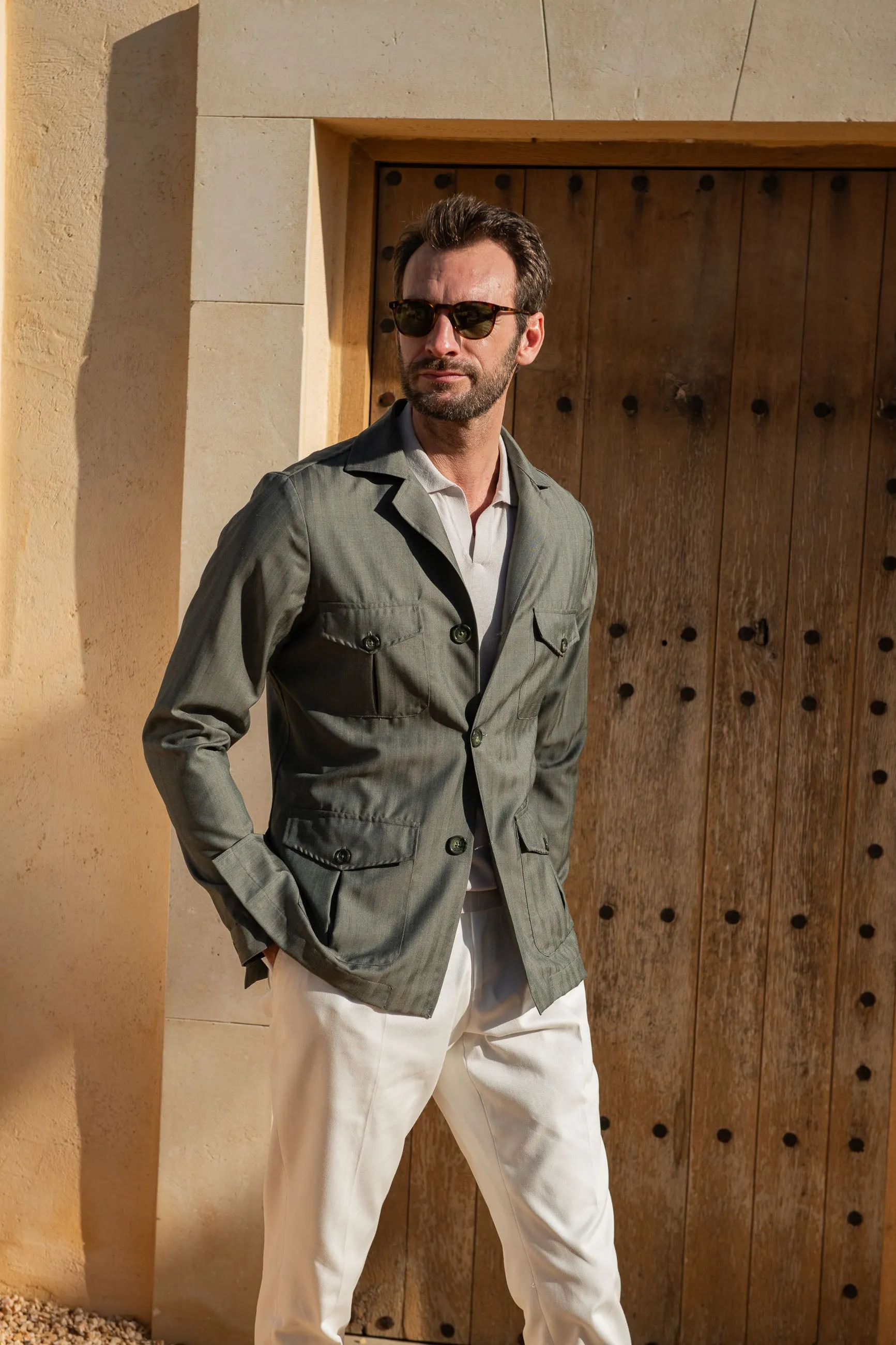 Green Solaro Safari Jacket – Made in Italy sold by Pini Parma