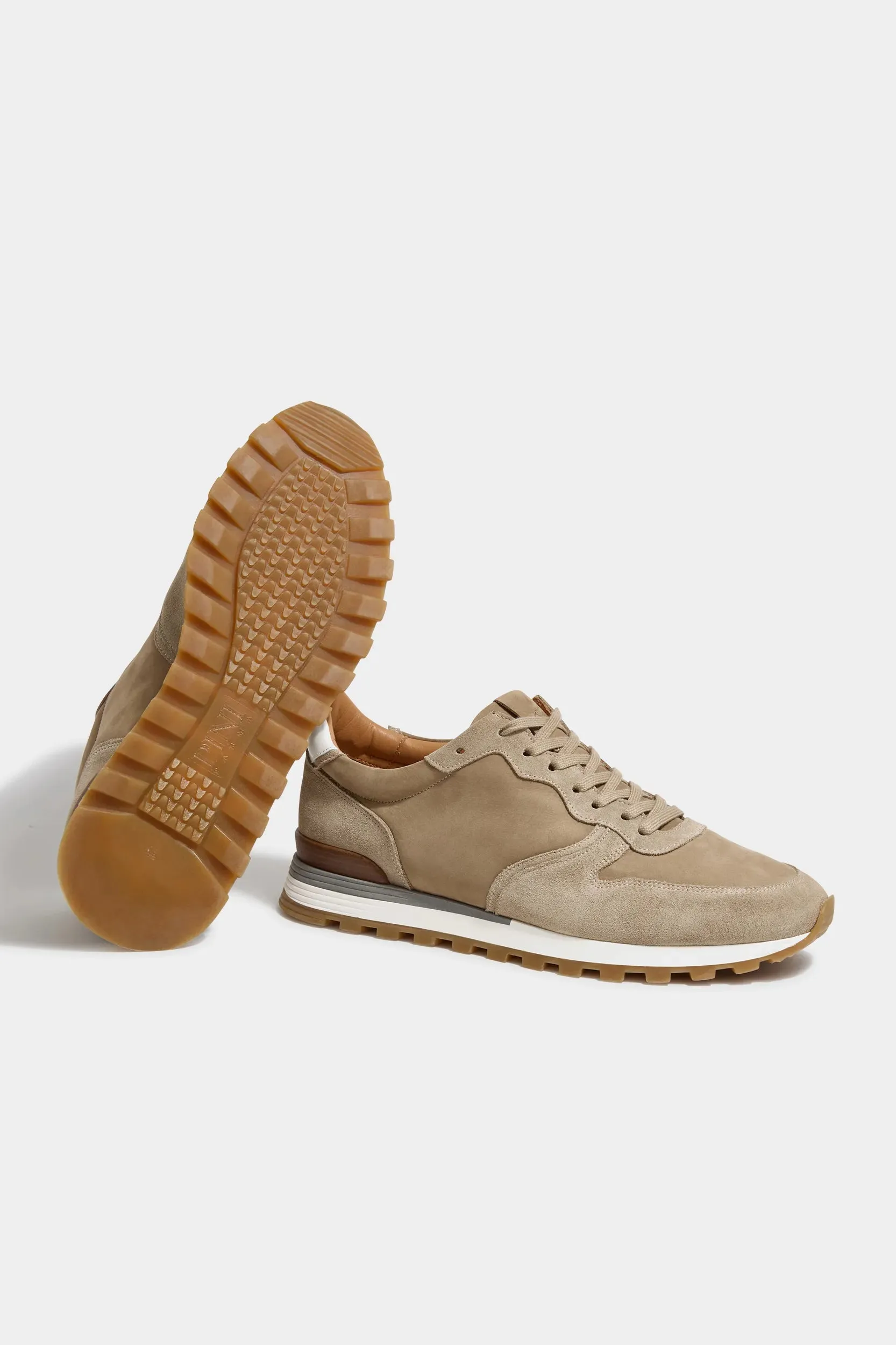 Beige nabuk and suede runners - Made In Italy sold by Pini Parma product image thumbnail 4