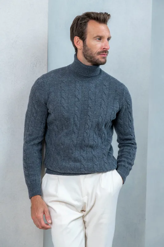 Anthracite turtleneck – Made in Italy sold by Pini Parma