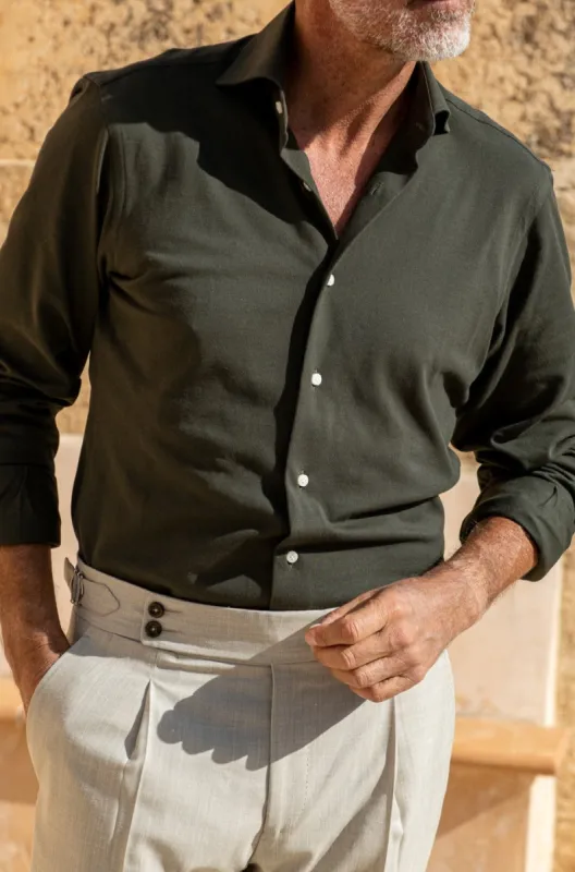 Green polo shirt - Made in Italy sold by Pini Parma