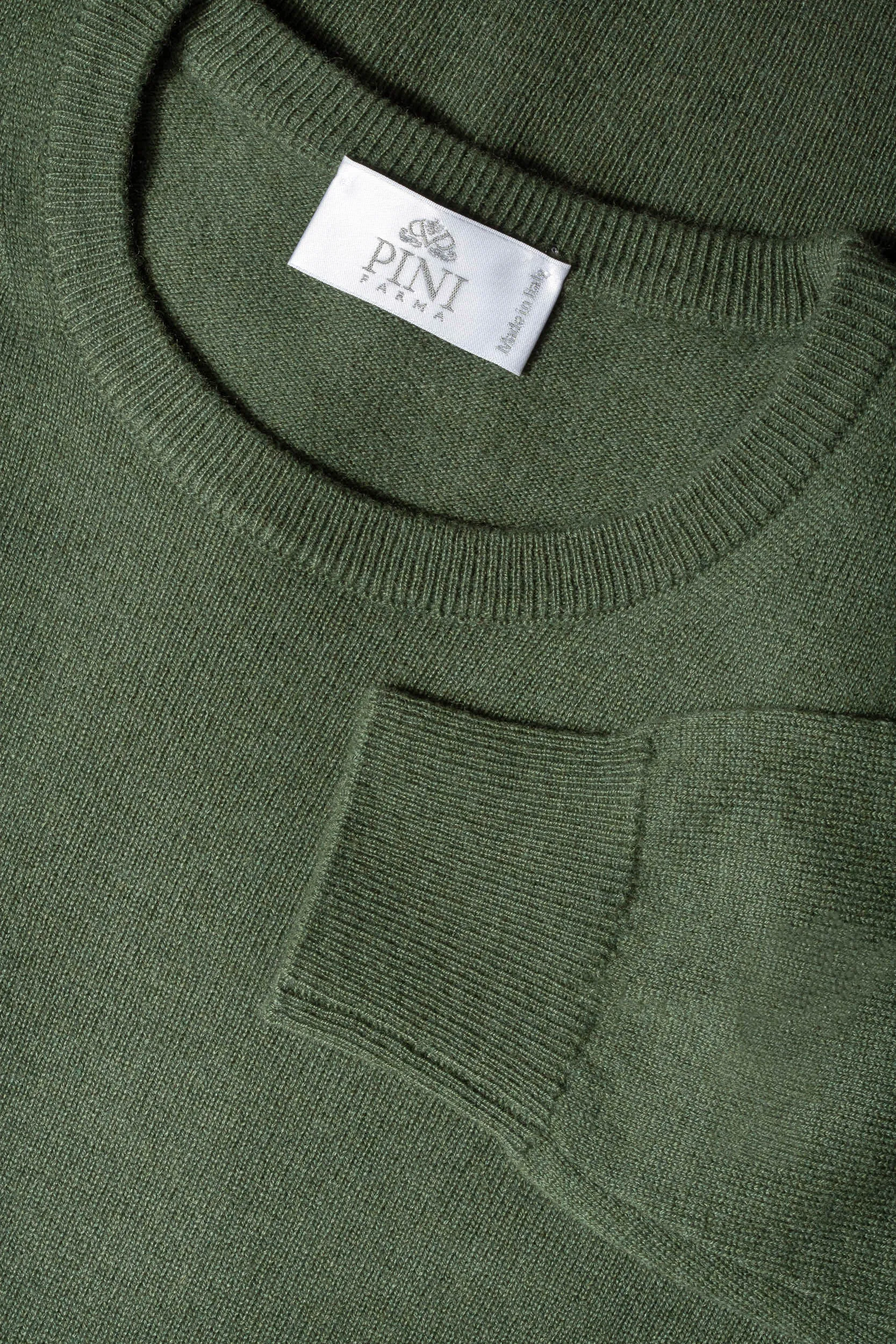 Green cashmere round neck – Made in italy sold by Pini Parma product image thumbnail 2
