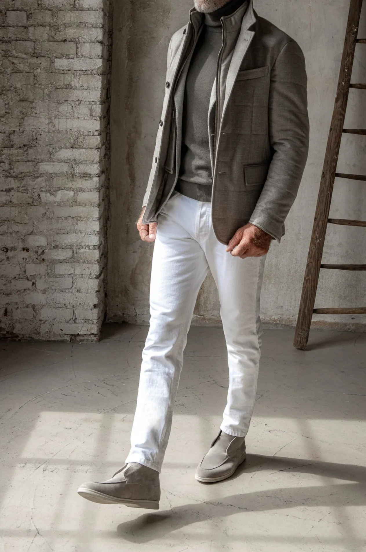 Beige down jacket in Loro Piana wool with Rain System®– Made in Italy sold by Pini Parma product image thumbnail 2