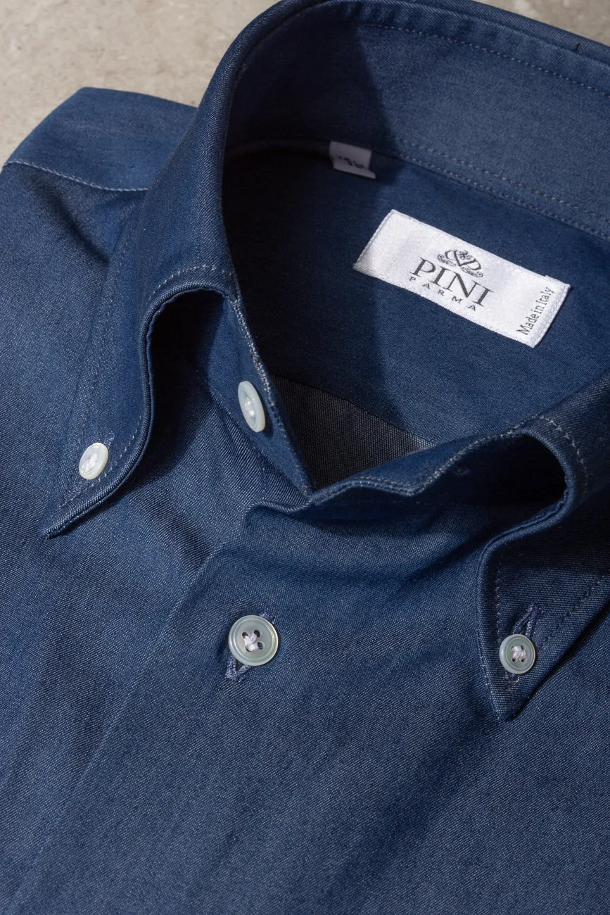 Button down denim shirt ”Sartoriale collection” - Made In Italy sold by Pini Parma product image thumbnail 4