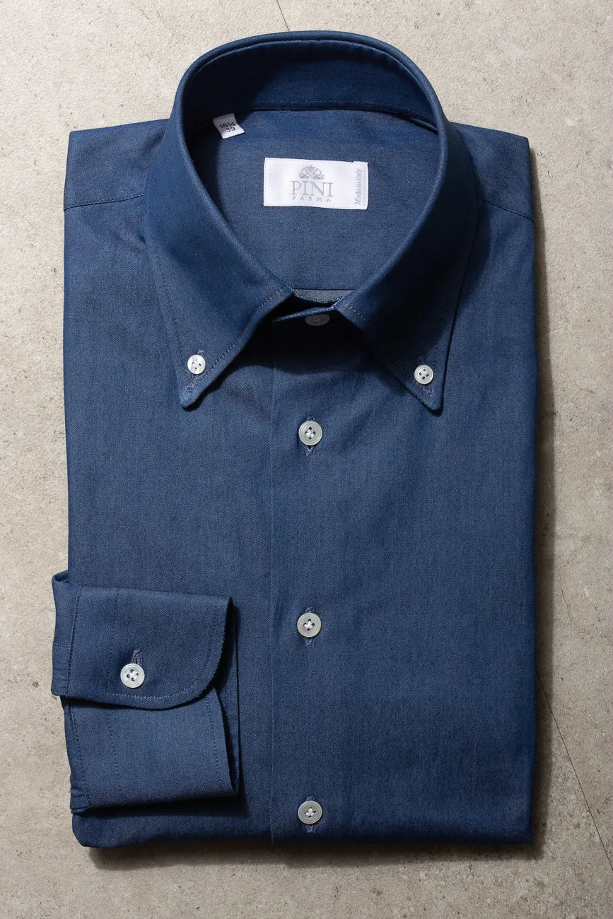 Button down denim shirt ”Sartoriale collection” - Made In Italy sold by Pini Parma product image thumbnail 2