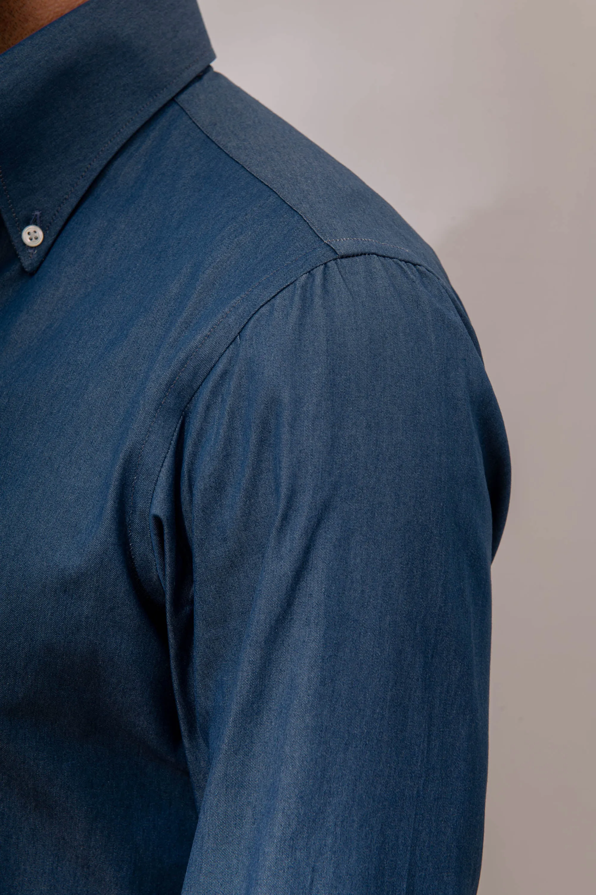 Button down denim shirt ”Sartoriale collection” - Made In Italy sold by Pini Parma product image thumbnail 5