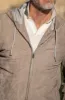 Taupe suede hooded bomber jacket – Made in Italy sold by Pini Parma