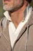 Taupe suede hooded bomber jacket – Made in Italy sold by Pini Parma
