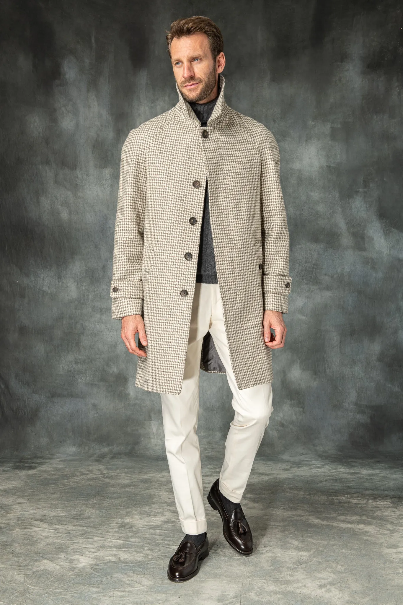 Houndstooth Raglan coat – Made in Italy sold by Pini Parma product image thumbnail 3